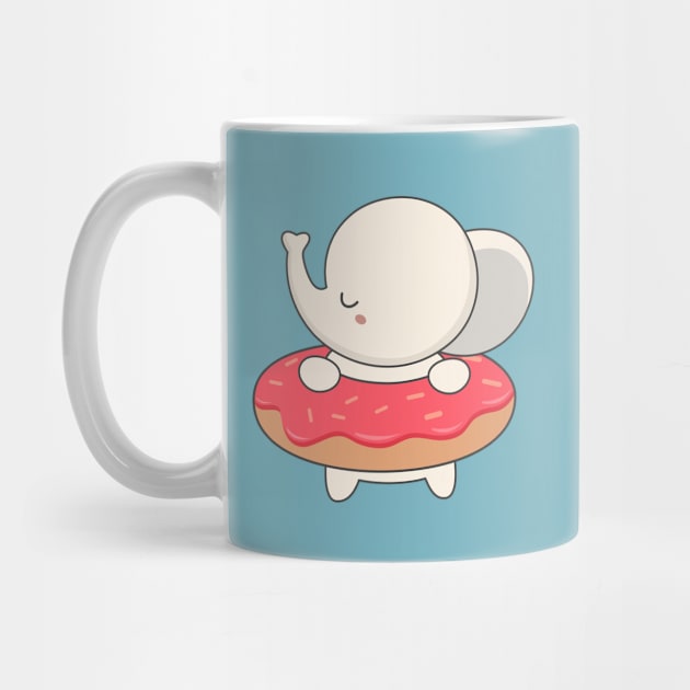 Kawaii Cute Elephant With Donut by happinessinatee